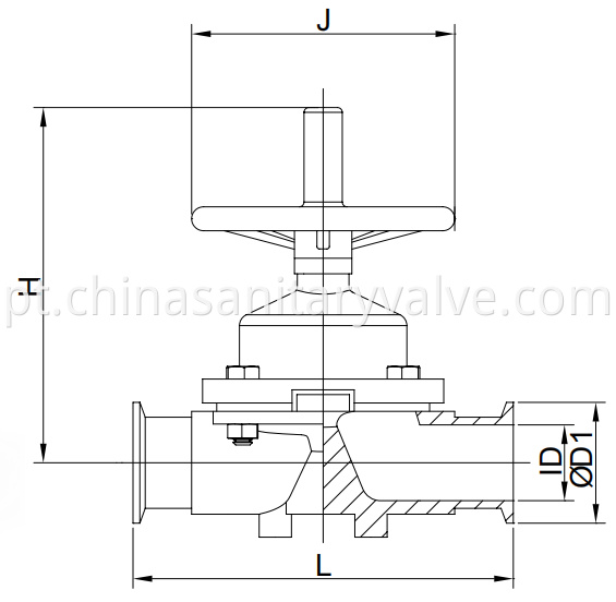 Sanitary diaphragm valves SS handwheel clamp end